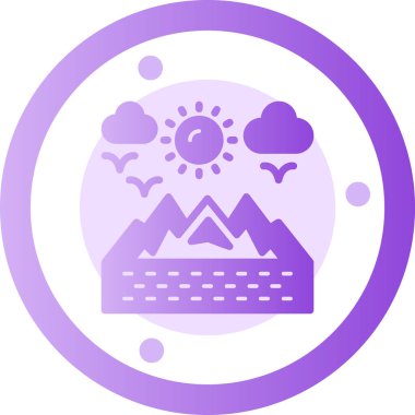 Güzel bir doğa ikonunun vektör çizimi