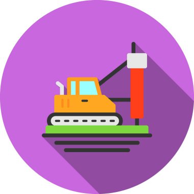 Bir traktör simgesinin vektör illüstrasyonu