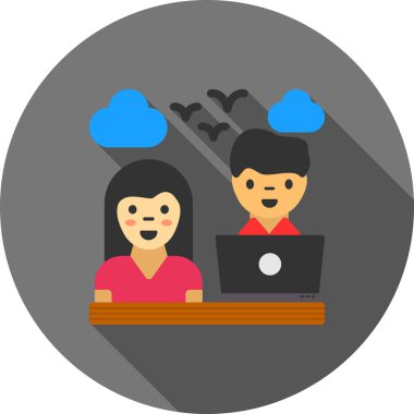 bulut hesaplama vektörü simgesi