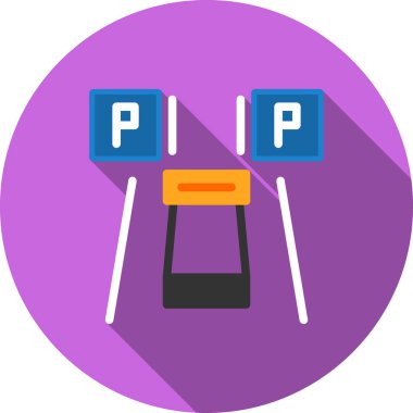 Beyaz arkaplanda vektör tasarımında araba park simgesi