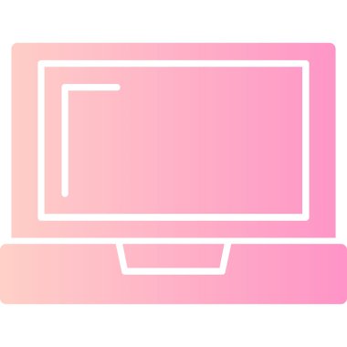 bilgisayar monitörü ikon vektör illüstrasyonu