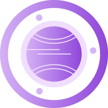 Bir gezegenin mor ve beyaz arkaplanının vektör çizimi