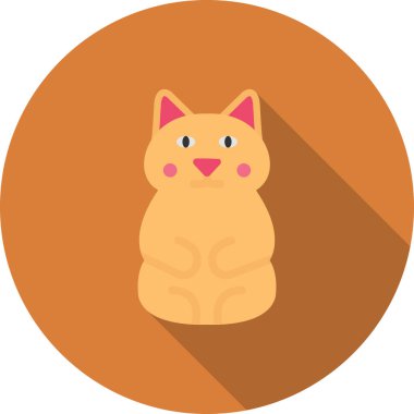 Düz dizaynlı hayvan kedi simgesi
