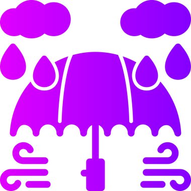 şemsiye web simgesi, basit vektör illüstrasyonu