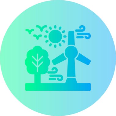 Güzel ağaçlı ekoloji ikonunun vektör illüstrasyonu.