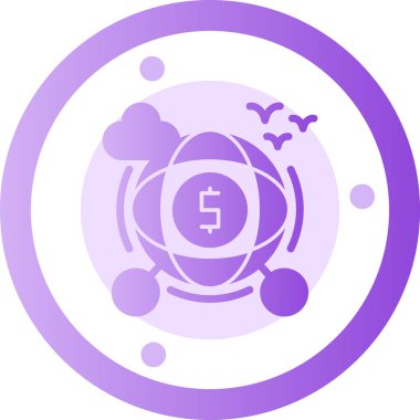 Para simgesi, vektör illüstrasyonu