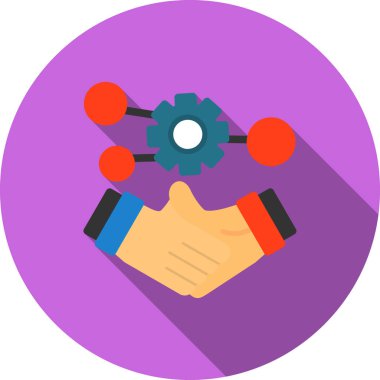 takım çalışması vektörü düz renk simgesi