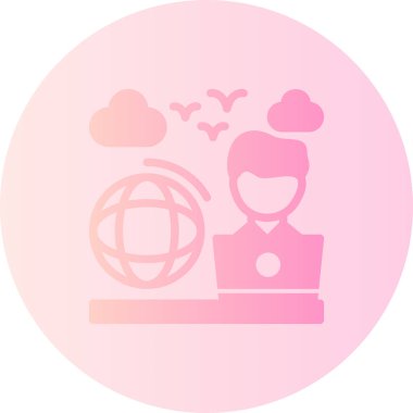 Küresel iş vektör satırı simgesi