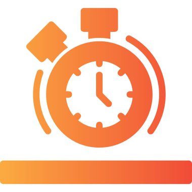 Düz stil simgesinde çalar saat