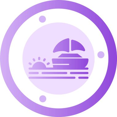 Bir plaj simgesinin vektör çizimi