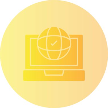 - İnternet. Web simgesi basit illüstrasyon