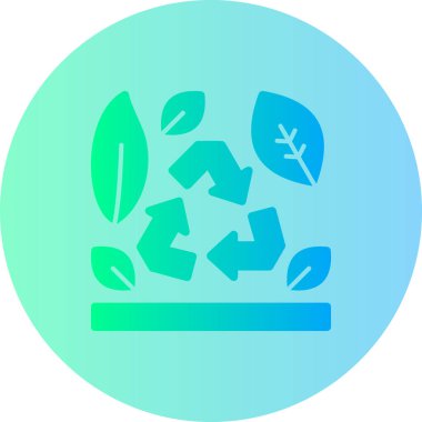 Yeşil yaprak simgesinin vektör illüstrasyonu