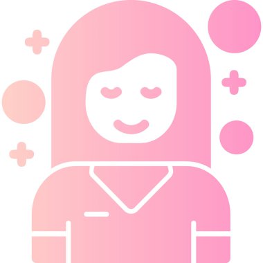 Pembe elbiseli bir kızın vektör çizimi