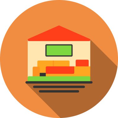 Apartman binası simgesi düz biçiminde