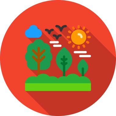 Düz stil güneş simgesi