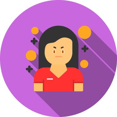 Avatar kadın ikonu, vektör çizimi. dişi avatar