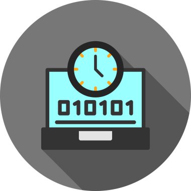 zaman simgesi olan dizüstü bilgisayar