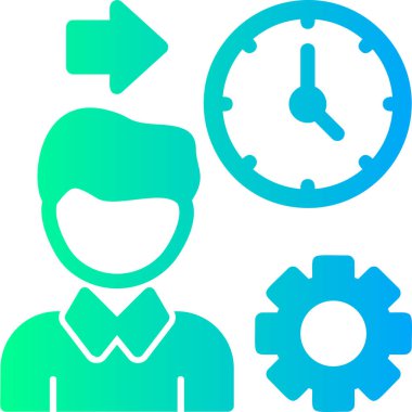 zaman yönetimi simgesi, vektör illüstrasyonu