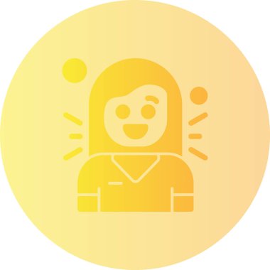 Kadın. Web simgesi basit illüstrasyon