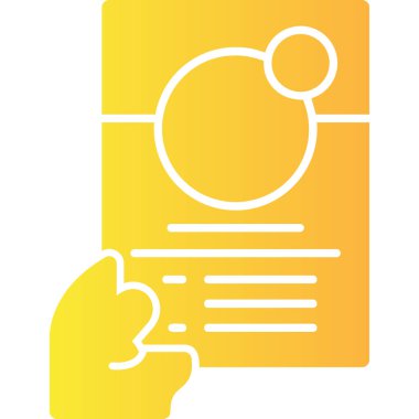 El ele tutuşan bir belge ikonu. Kağıt dökümanlı bir panoya el yazması.