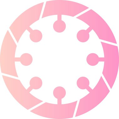 Pembe ve beyaz dairenin vektör çizimi