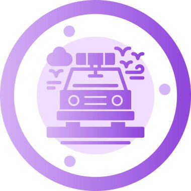 Bir araba simgesinin vektör illüstrasyonu