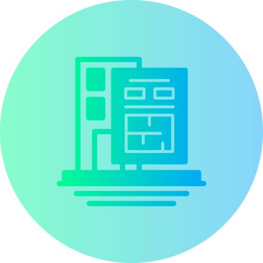 Bir bina simgesinin vektör illüstrasyonu