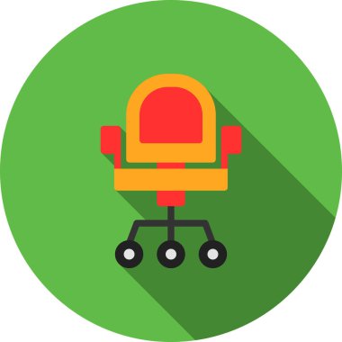 Düz Sandalye Gölgesi, Vektör İllüstrasyonu