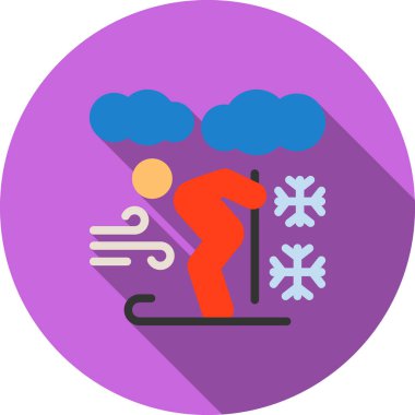 Beyaz arkaplanda düz stil snowboardcu simgesi izole