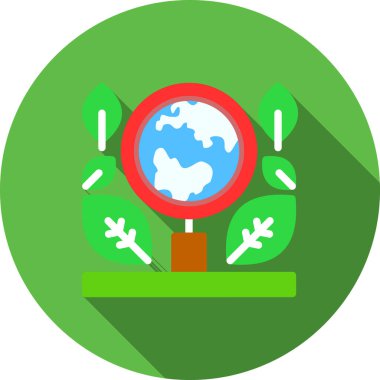 Düz biçimli küresel ekoloji çevre simgesi