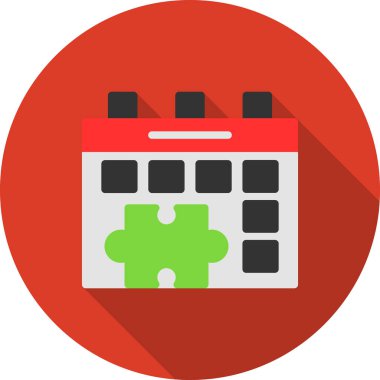 Takvim simgesi, vektör illüstrasyonu. Düz tasarım biçimi