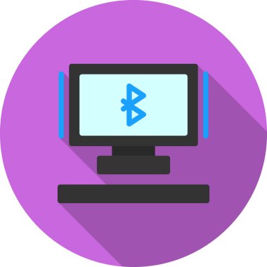 Bilgisayar monitörü. Web simgesi basit illüstrasyon