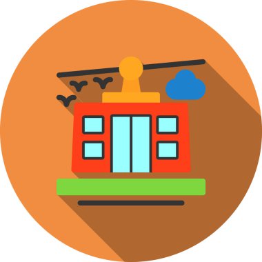 Bina. Web simgesi basit illüstrasyon