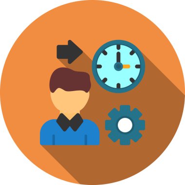 saat & zaman için yönetici düz simgesi