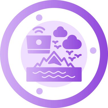 güzel dağ ve manzara vektör çizimi