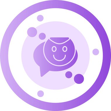 Konuşması olan sevimli bir çizgi film ikonunun vektör çizimi