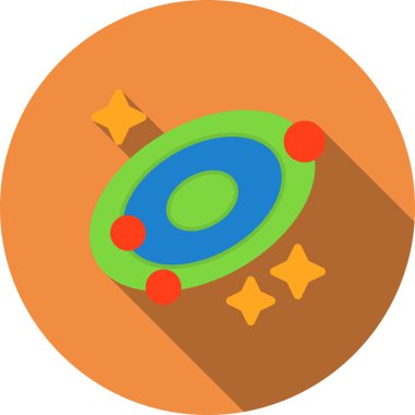 Beyaz arkaplanda yeşil ve mavi yuvarlak bir simgenin vektör çizimi