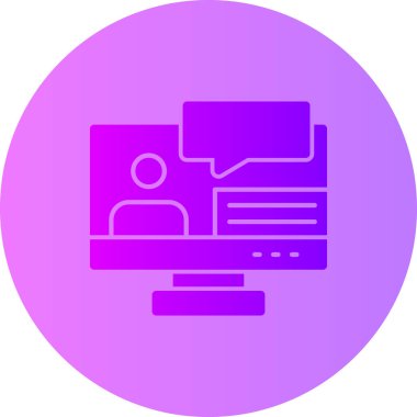 bilgisayar monitörü ikon vektör illüstrasyonu