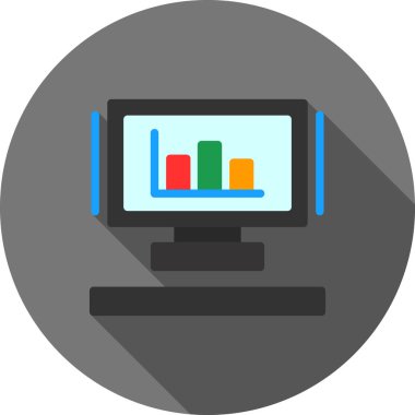 veri analizi düz vektör simgesi