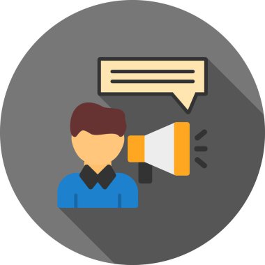 Konuşma balonu vektör illüstrasyonlu hoparlör