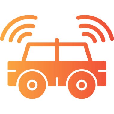 Bir araba simgesinin vektör illüstrasyonu