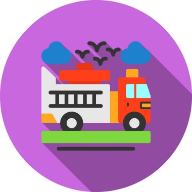 otobüs düz simgesi, vektör, illüstrasyon.