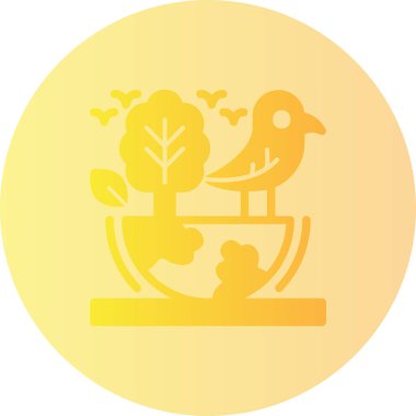 Bir kuşla bir kuşun vektör çizimi