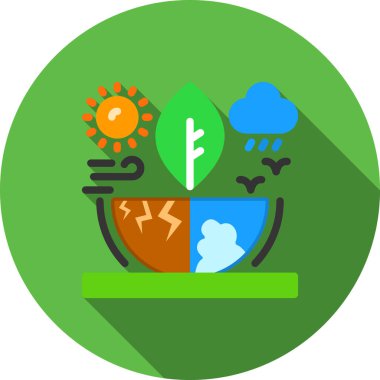 düz ikon doğa, ekoloji, çevre koruma.