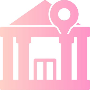 banka konumu haritası simgesi ana hat biçiminde