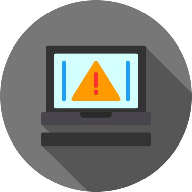 Uyarı hatası uyarı simgesi, vektör illüstrasyonu beyaz arkaplanda izole edildi