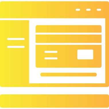 Tarayıcı internet arayüzü simgesi ana hat biçiminde