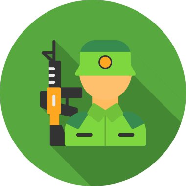 Asker düz vektör simgesi