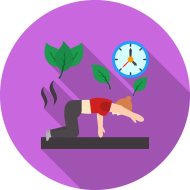 yoga yassı ikon vektör çizimi