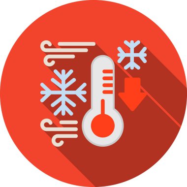 soğuk sıcaklık düz simgesi